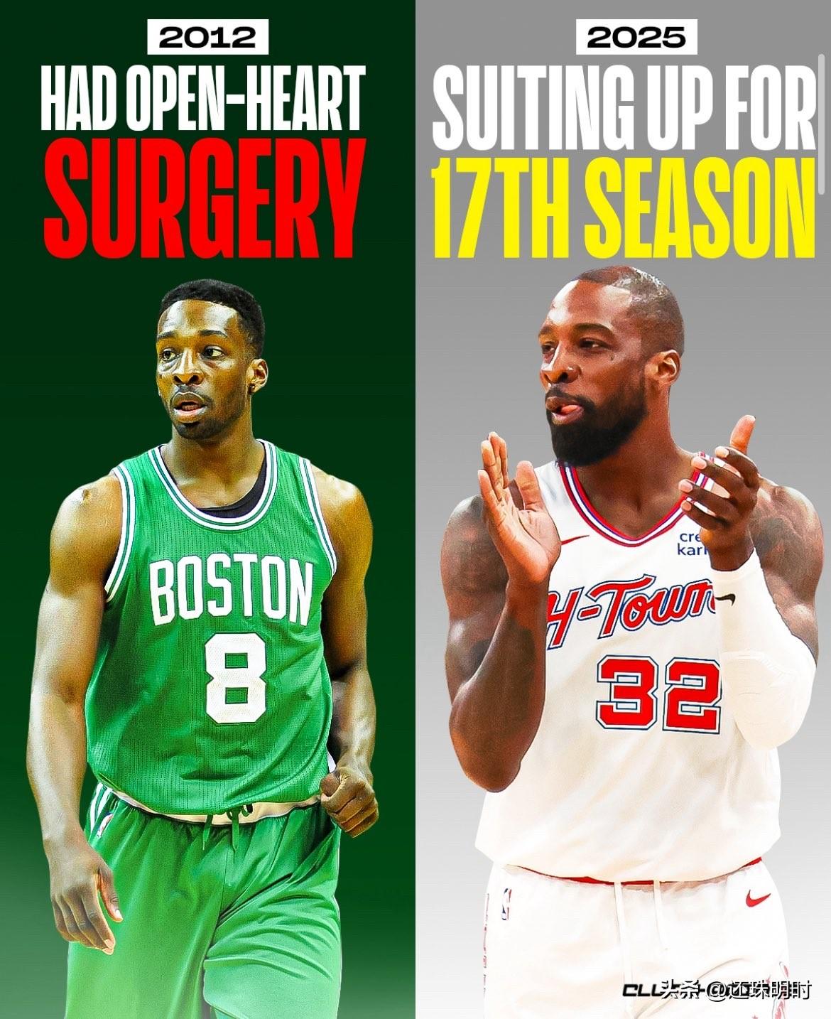 NBA老兵从未凋零，除了老詹、保罗、霍福德等老将外，做过心脏手术的杰夫·格林也值