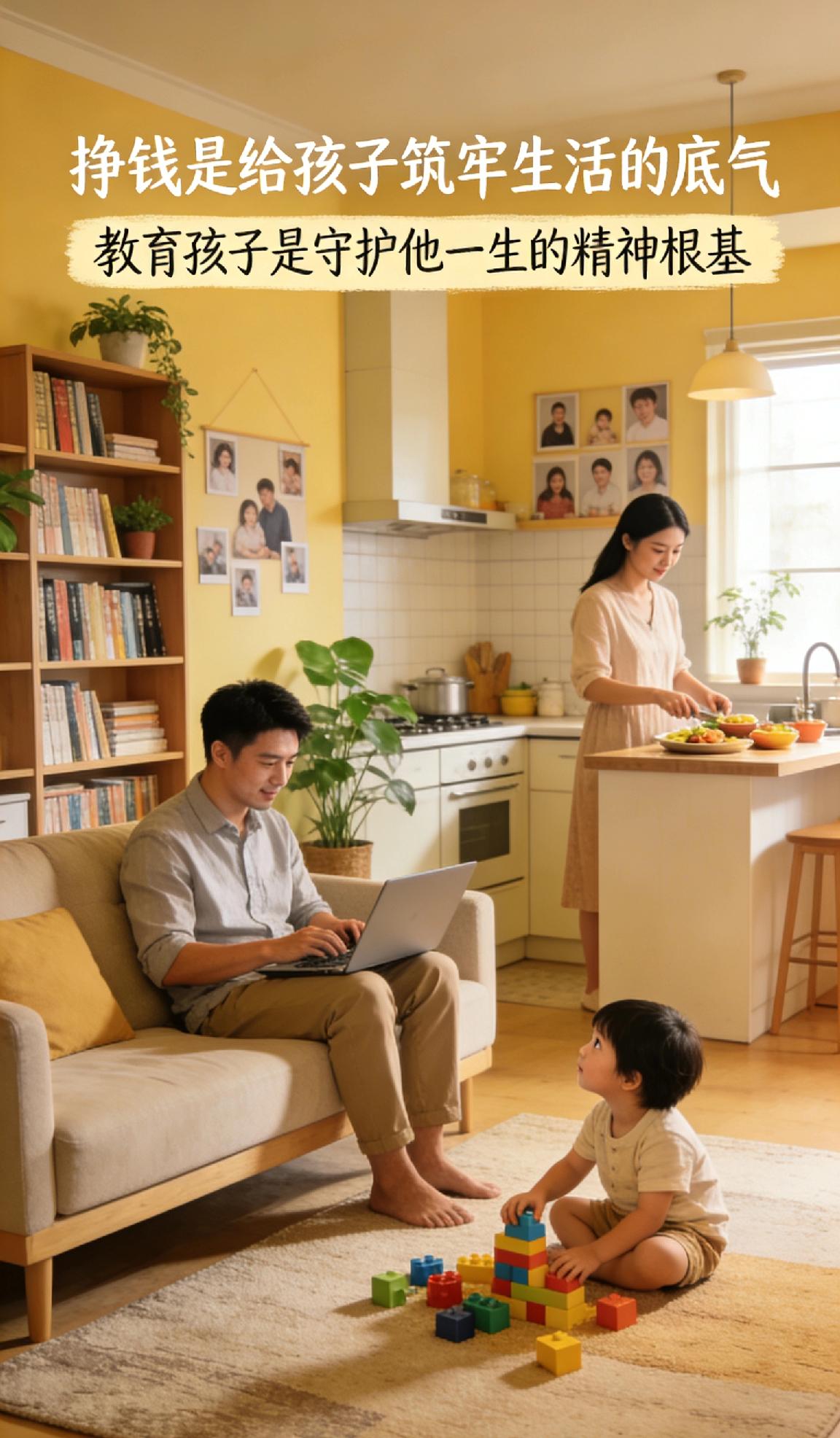 教育孩子和挣钱哪个重要?挣钱是给孩子筑牢生活的底气，是物质基础；而教育孩子，是守