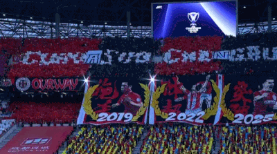 壮观！比赛开始前蓉城主场现巨大TIFO，为球队加油助威亚冠 ​​​