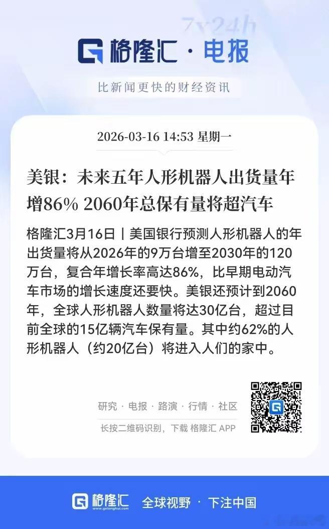 人形机器人终于要迎来轮动了吗？刚刚国际知名投资机构大力唱多人形机器人，美林发表报