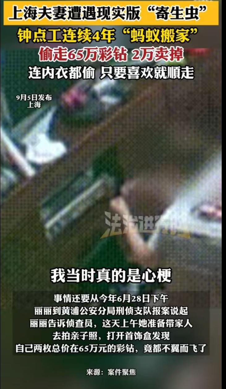 这哪是来打工的，分明钟点工是兼职，偷东西才是主职主业！