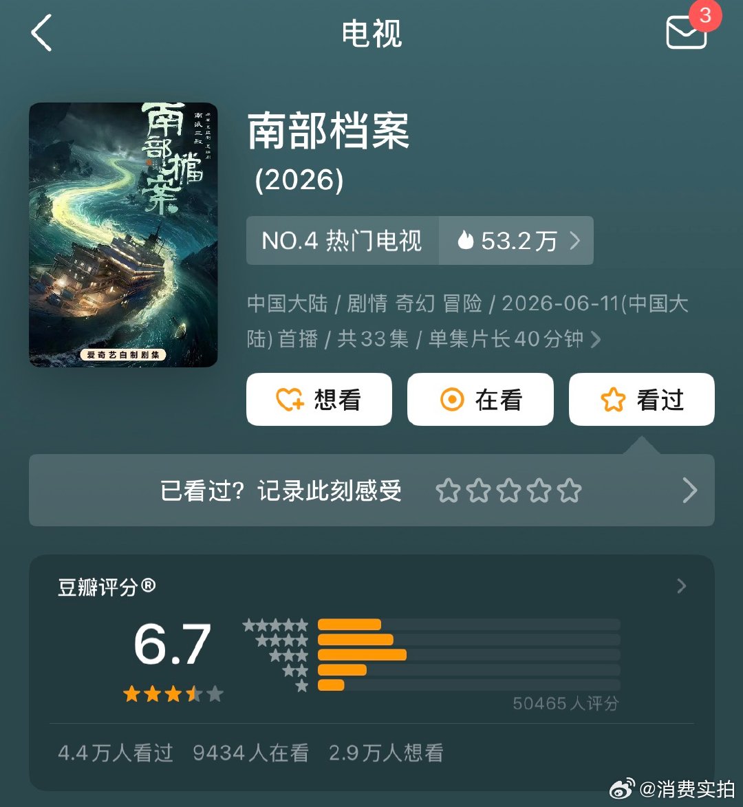 【炽夏豆瓣5.1，南部档案豆瓣6.7 】6月26日，近日在播的多部剧集豆瓣开分。
