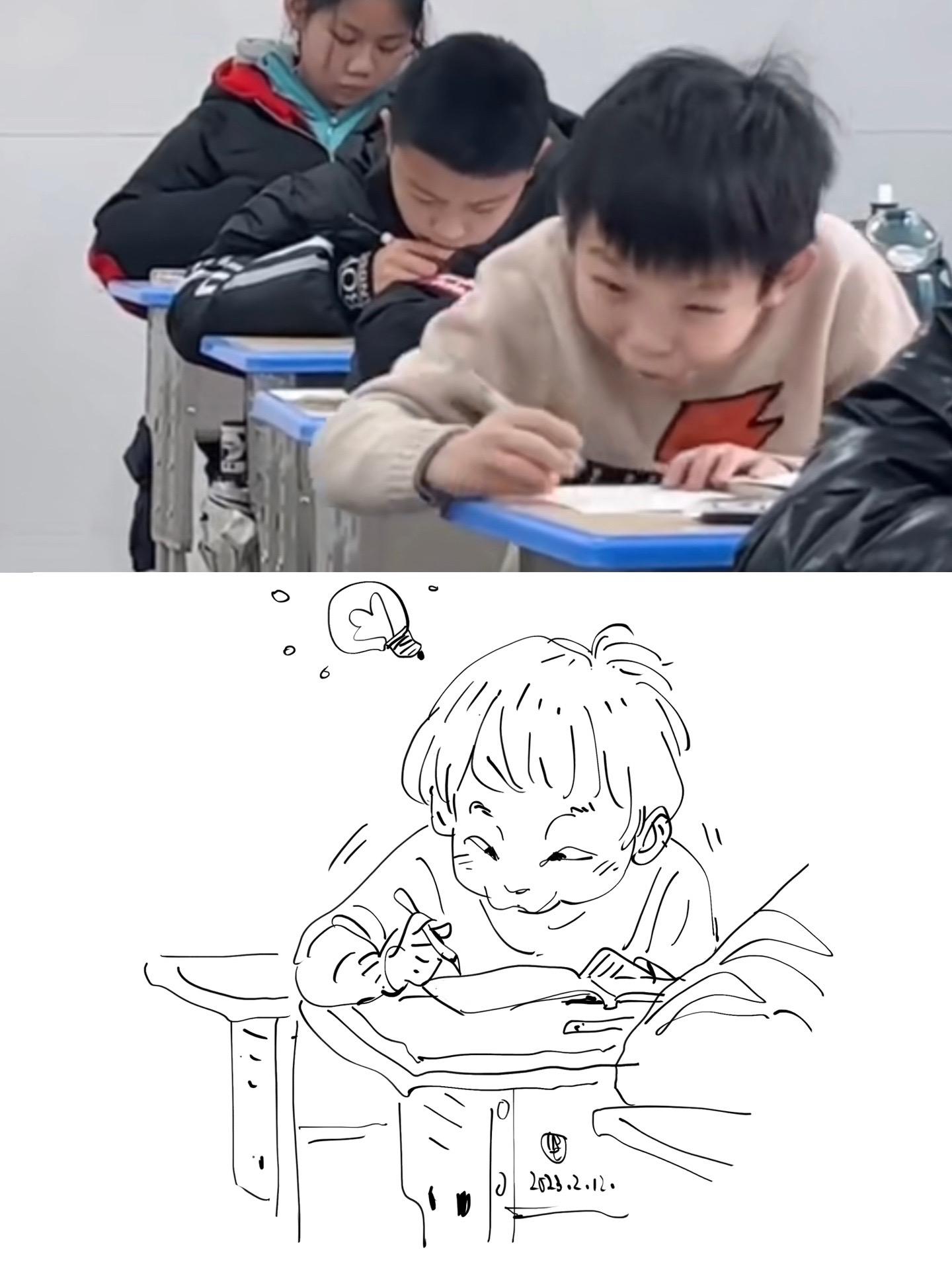 小学生其乐无穷啊。前面刷视频看到的表情帝，忍不住画了几笔😅
