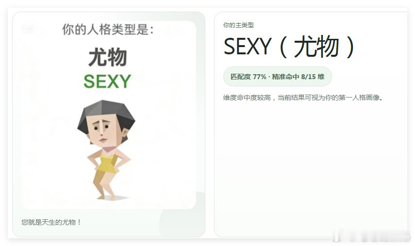 最近看到都在测这个，我想知道尤物是什么鬼~ 