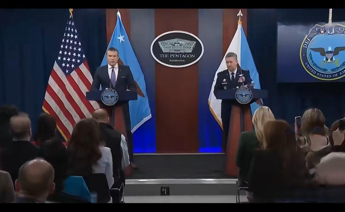 今天（3月31日），美国国防部长皮特·赫格塞斯和美军参谋长联席会议主席丹·凯恩继