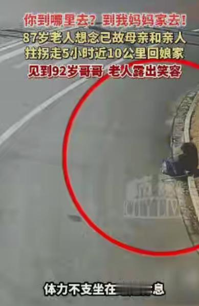 看哭了！江苏，87 岁老人瞒着家人，凌晨 5 点偷偷拄拐杖出门，徒步近 10 公