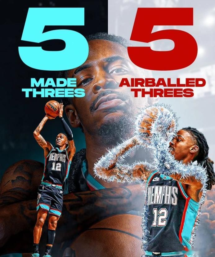 摆烂？莫兰特怎么了💀昔日用扣篮引爆网络的莫兰特，如今三分命中率竟不足16%——