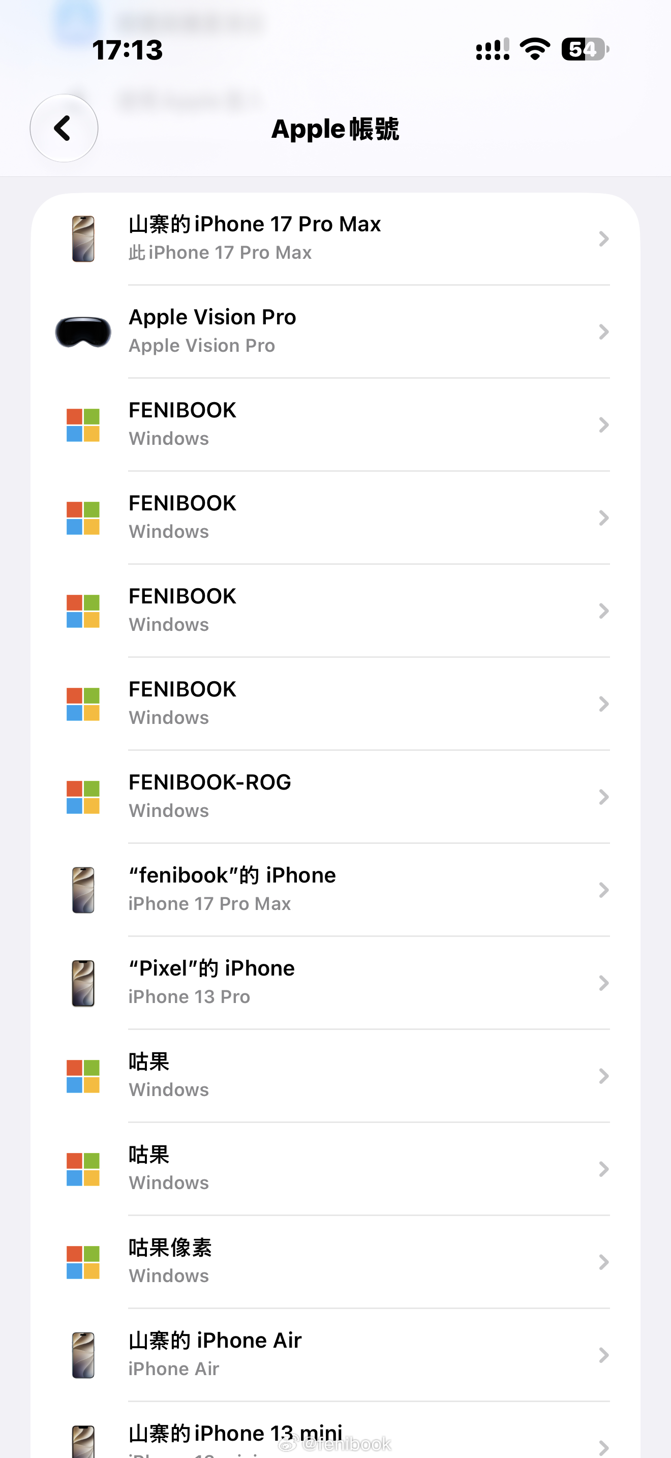 我的Apple账号登录最多的设备，居然是Windows[doge][doge][