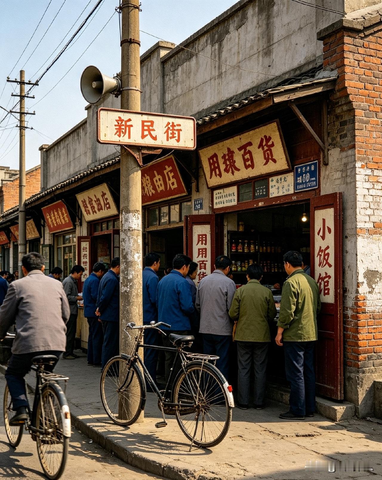 更名后的新民街是七十年代鄂城城东烟火中心。沿街国营店铺一字排开，粮油、副食、百货