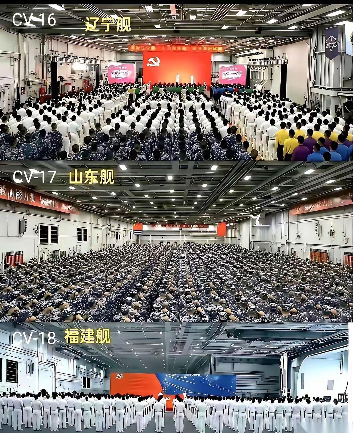 福建舰，不是一艘船，是座海上移动的城市。
三千多号人，每天光是“干饭”这一个问题