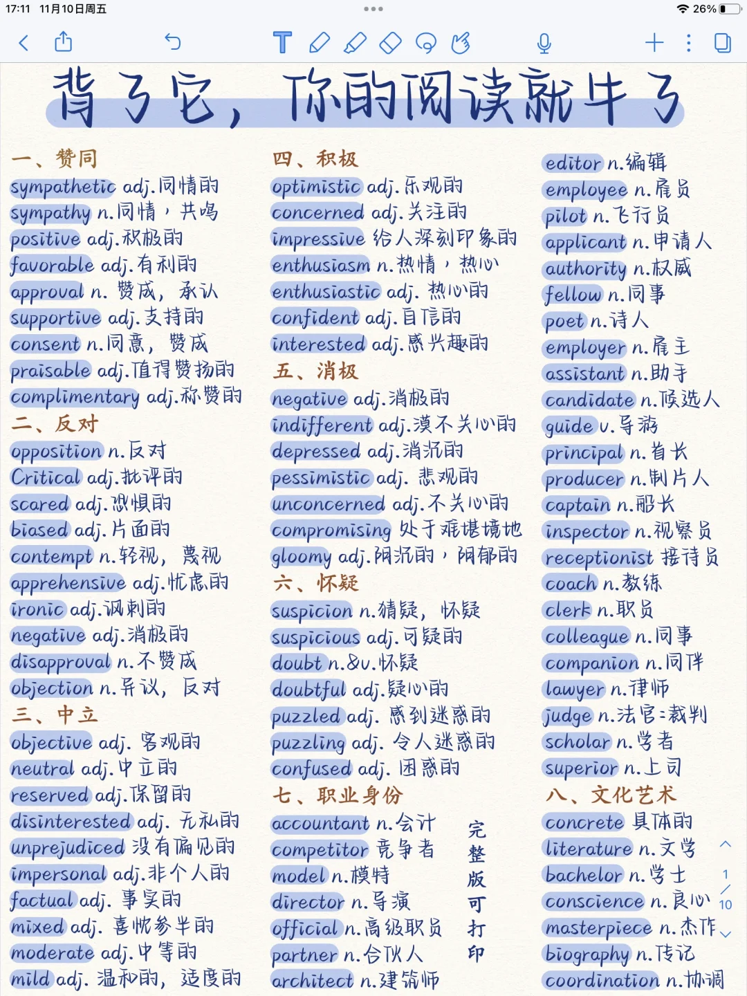 考前急救！阅读理解裸考满分！402个高频词