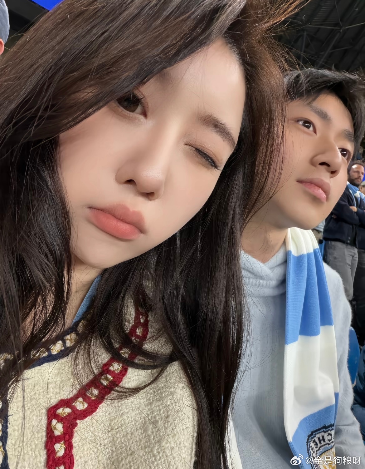 和男朋友来看曼城踢球啦 