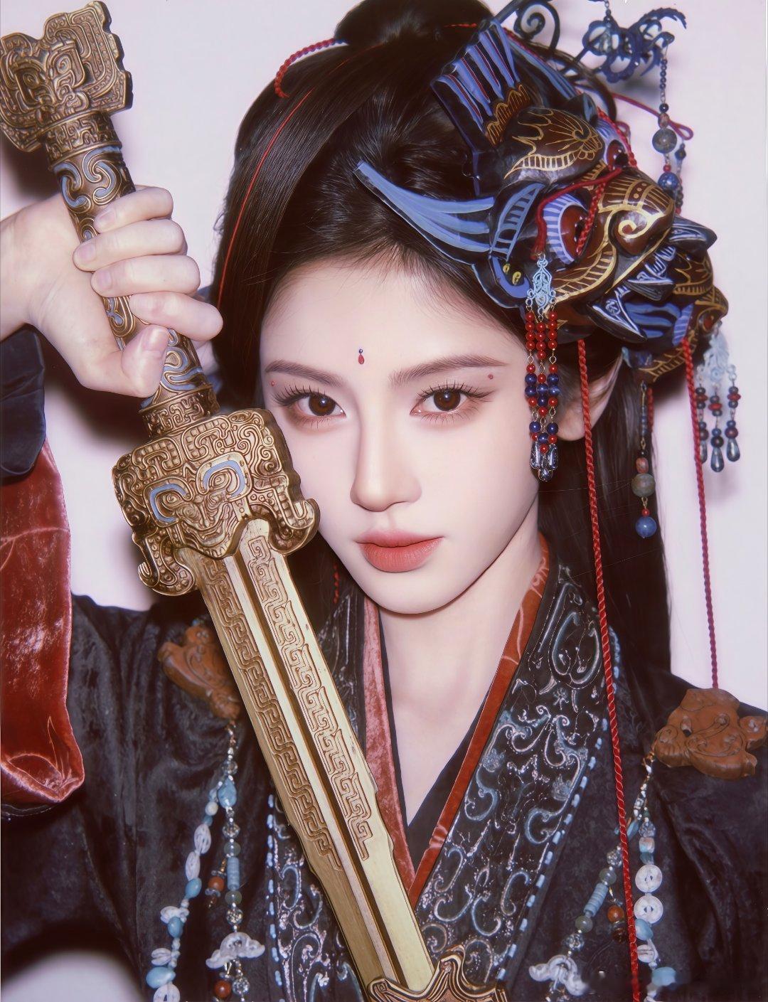 我看电视剧万花世界拍摄鞠婧祎饰演苏绿夏国师拿刀剑是不是殷商时期