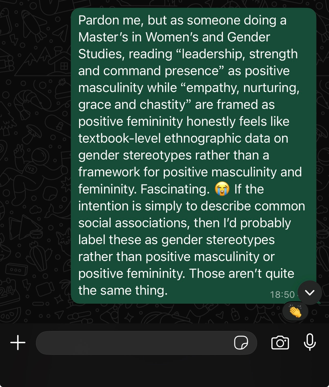上次我看到他们准备讨论Masculinity就知道一定会洋相百出，果不其然。某男