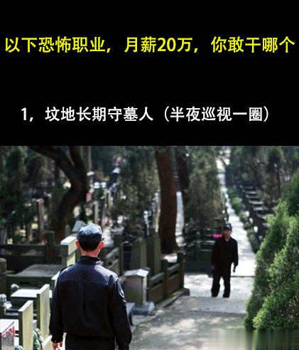 以下恐怖职业，月薪20万，你敢干哪个？ ​​​
