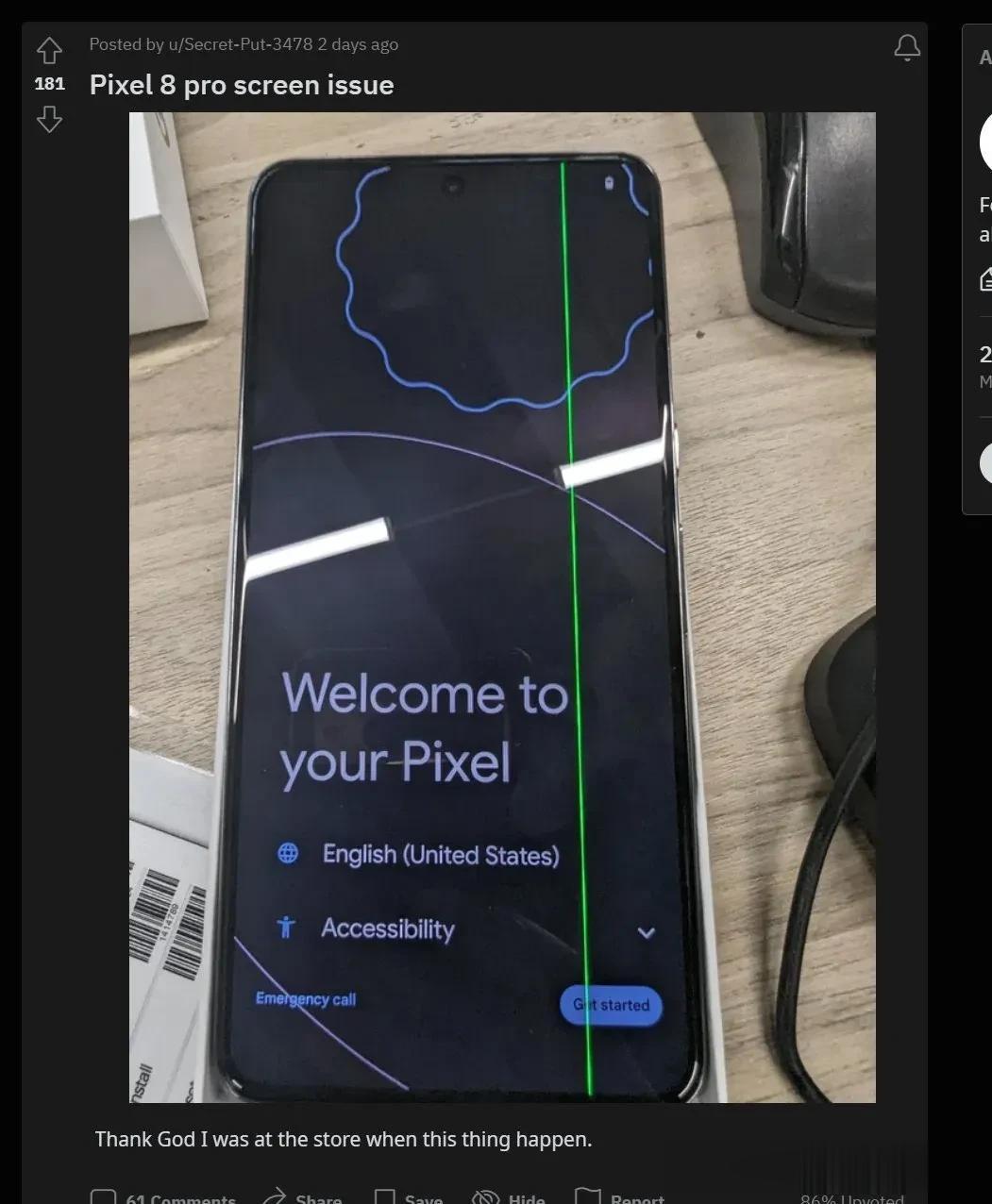 发布一个月都没有，谷歌新款Pixel 8 Pro海外被爆出屏幕出现绿线！尼玛～[