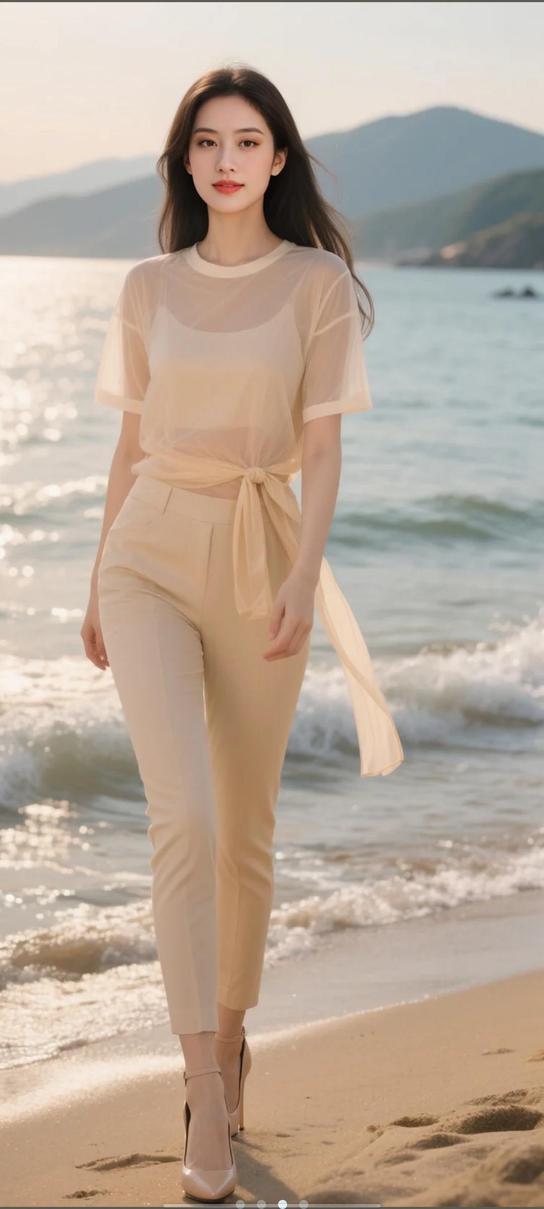 看！大海边，有美女！