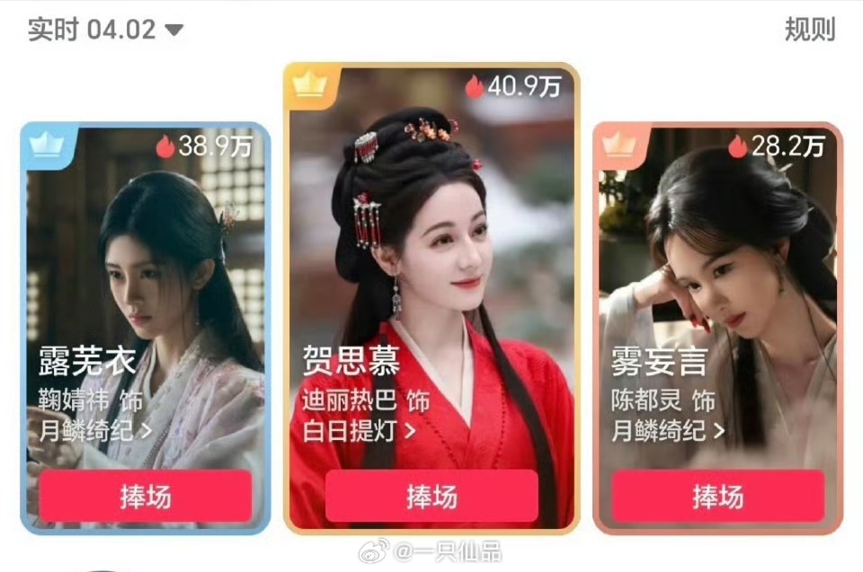 抖🎶个人角色热度榜前三迪丽热巴《白日提灯》贺思慕第一☝白日提灯迪丽热巴贺思慕