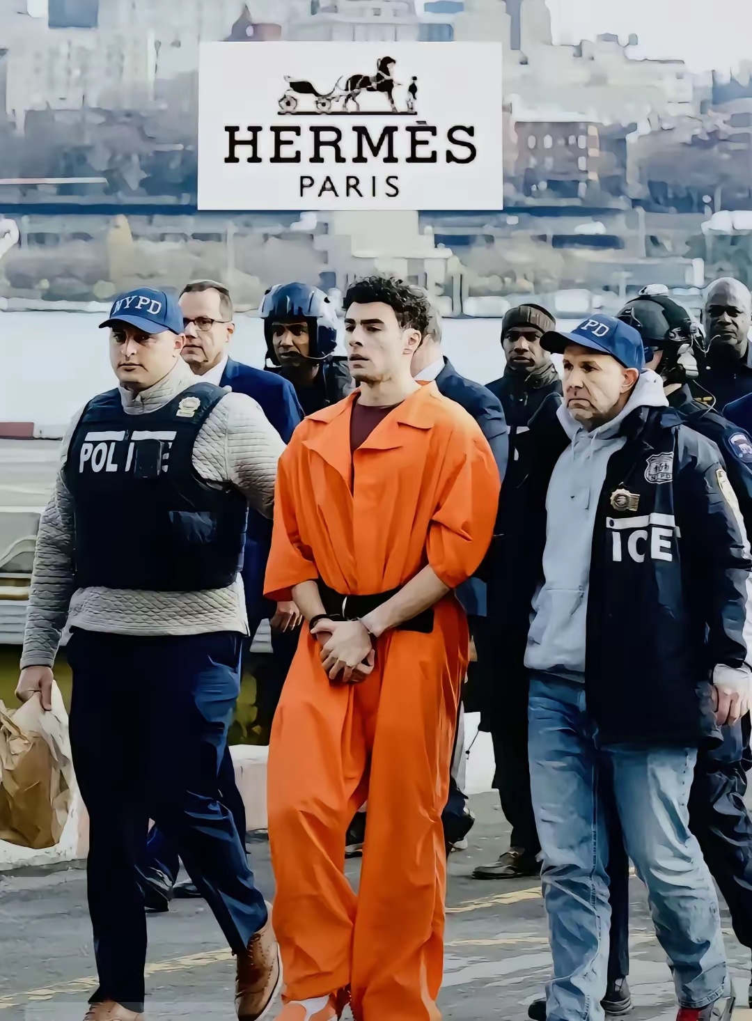 继爱马仕橙火了之后，旁边的警察个个都打扮的像新郎官一样！这是每个人都抱着必出神图