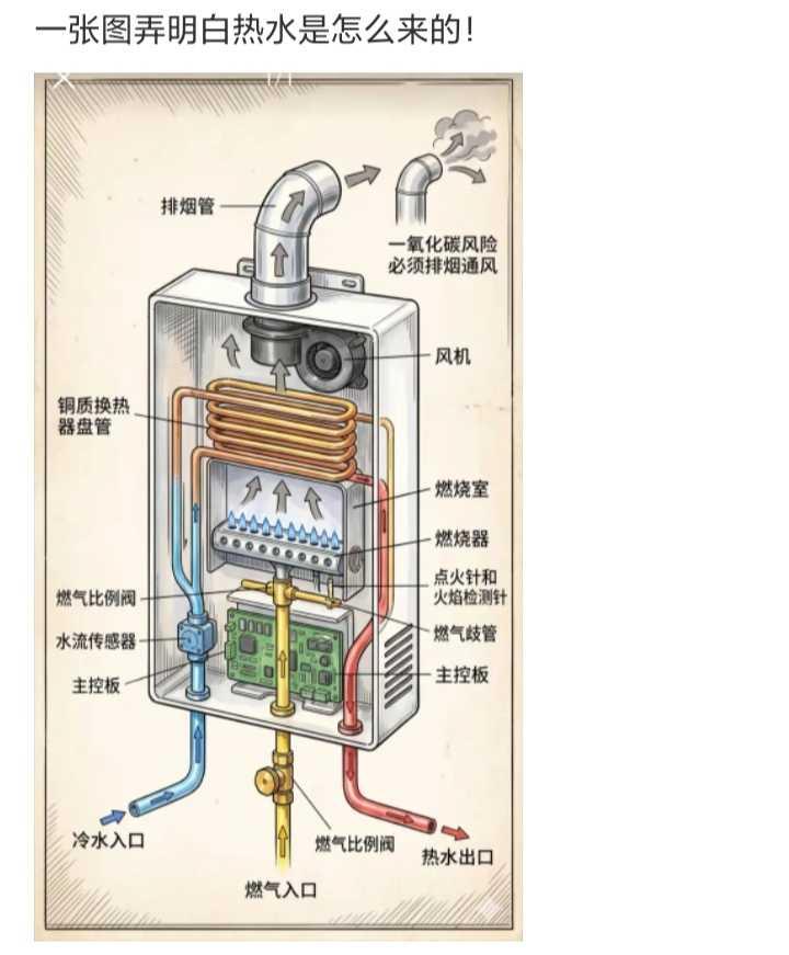 一张图弄明白热水是怎么来的