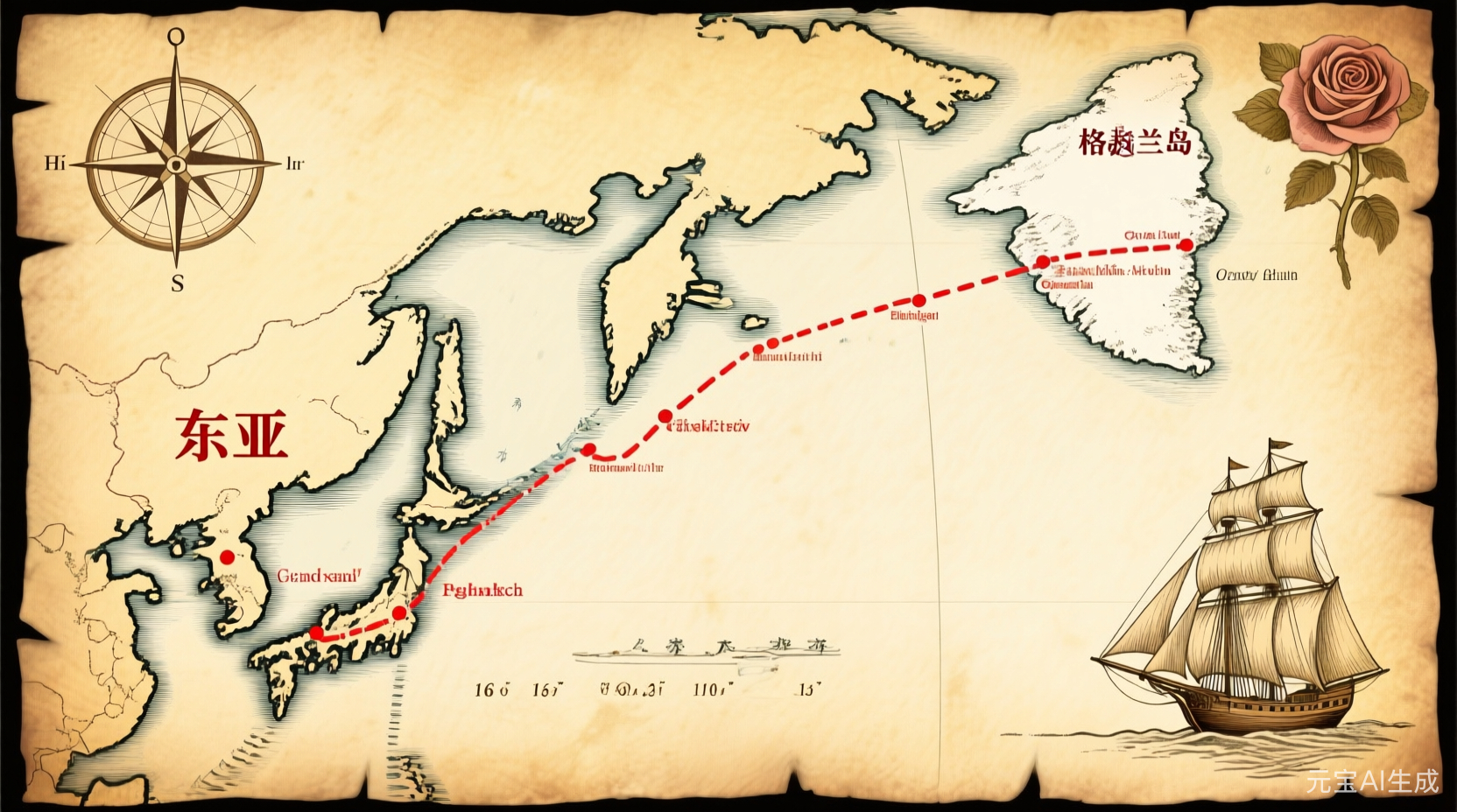 元朝末年，曾有几名中国人登上了格陵兰岛，在此生活多年。这几位中国人的名字史册有载