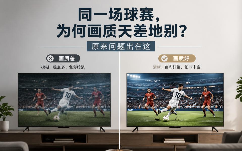 同一场球赛，为何画质天差地别？原来问题出在这
 
不知道你们有没有这种体验——去