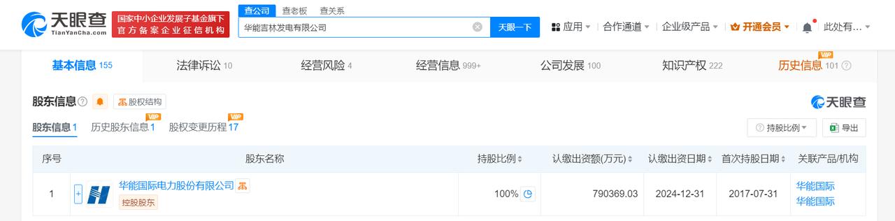 华能吉林发电公司增资至79亿
#华能吉林发电公司增资近20亿#
天眼查App显示