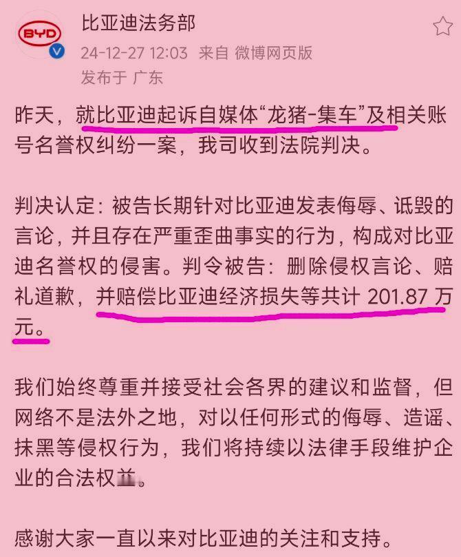 这到底和比亚迪有多大仇！王传福可不惯着，直接赔201万开始着急了。没有想到最后都