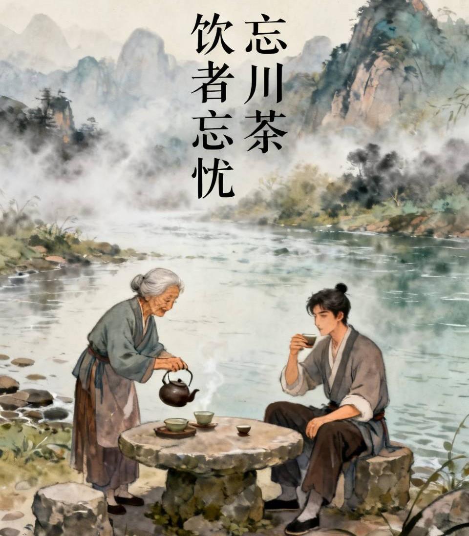 江湖怪谈•荒诞志268《忘川茶》
渡口老妪卖茶，饮者忘忧。一男子连饮七碗，终忘妻