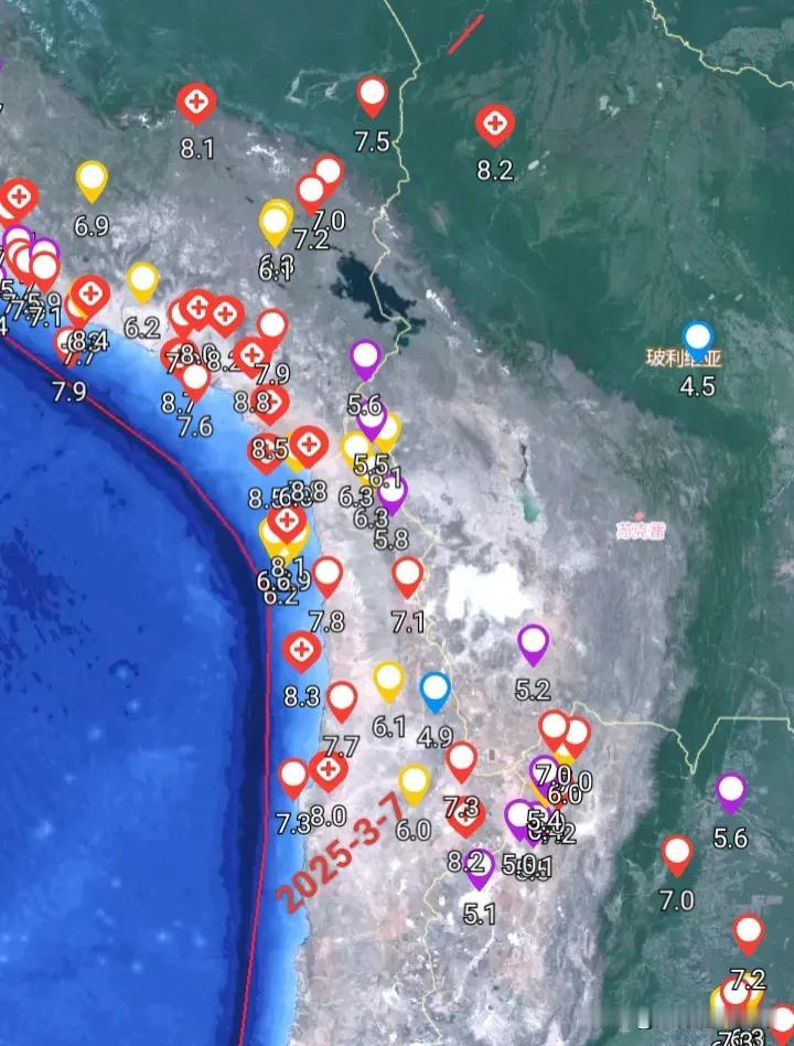 3月7日6级地震报道，7日00时21分在南美洲智利北部发生6级地震，震源深度10