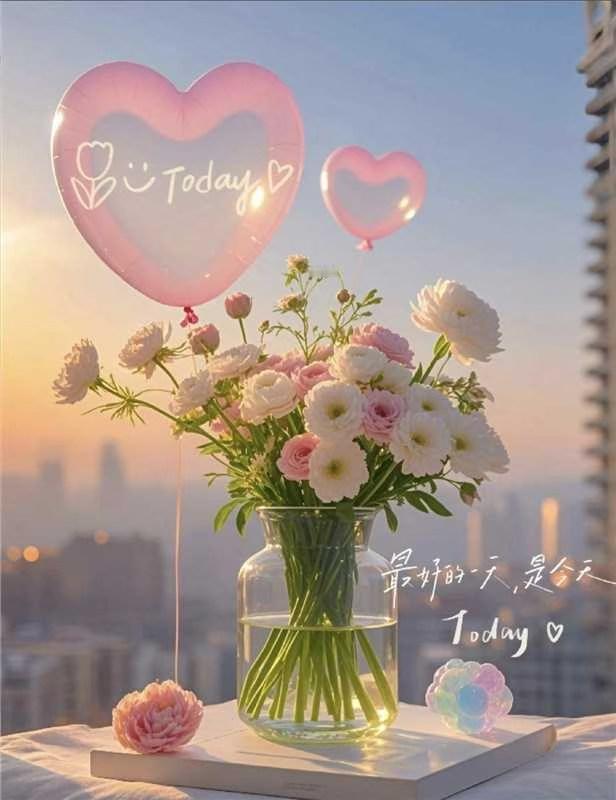 “心动的瞬间，今日绽放”💕🌸💐