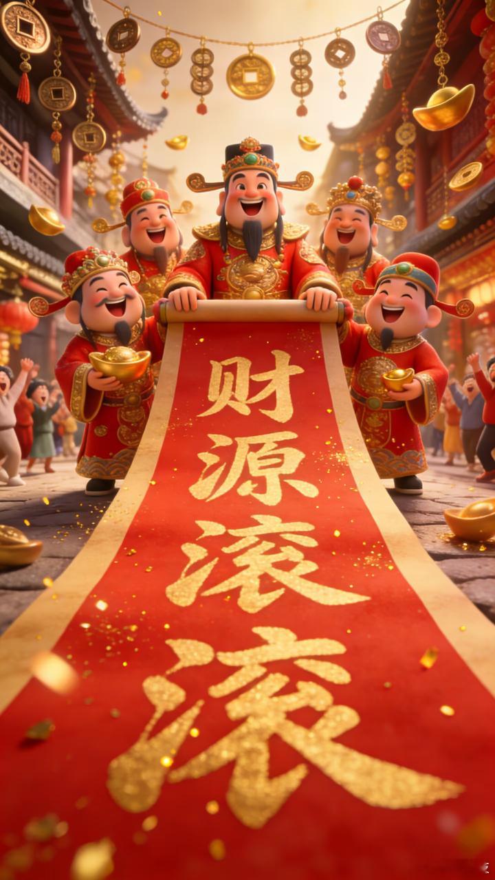 正月初五接财神财神到，迎财神，愿大家今年都能够顺风顺水顺财神！🙏 