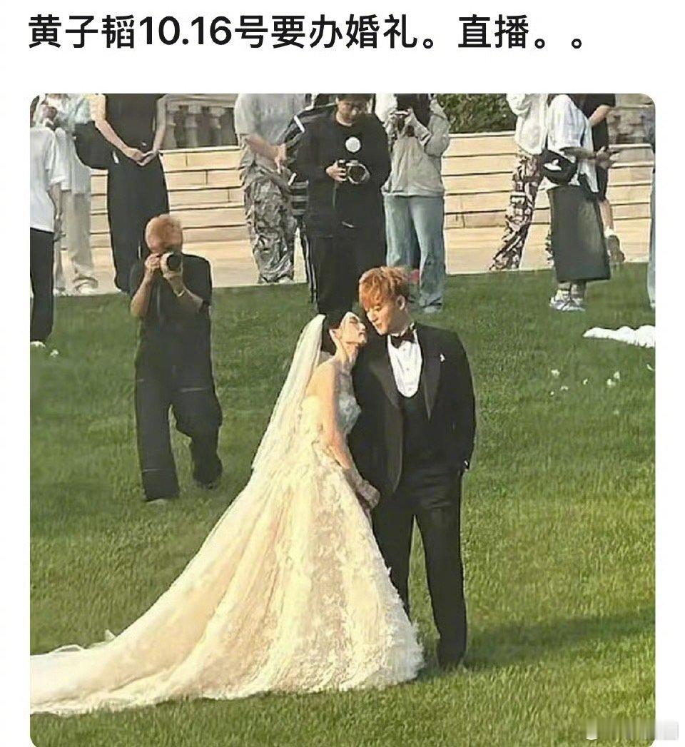 黄子韬徐艺洋婚礼不仅有直播还有🐂票，嘉宾有鹿晗、王俊凯、张艺兴～ ​​​