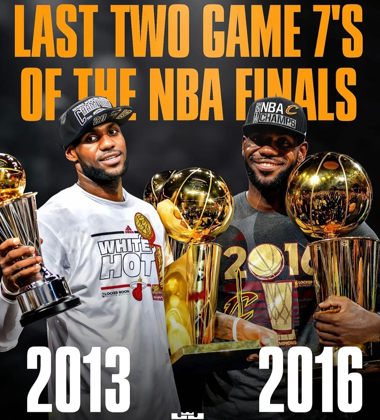 此前两次出现NBA总决赛抢七大战：2016年 骑士4-3勇士2013年 热火4-