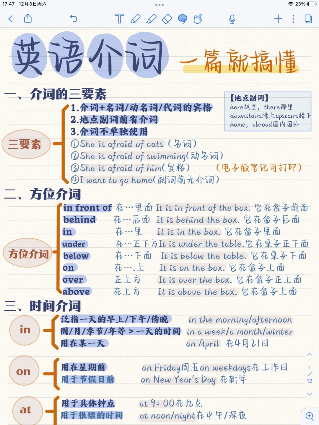英语介词一篇通