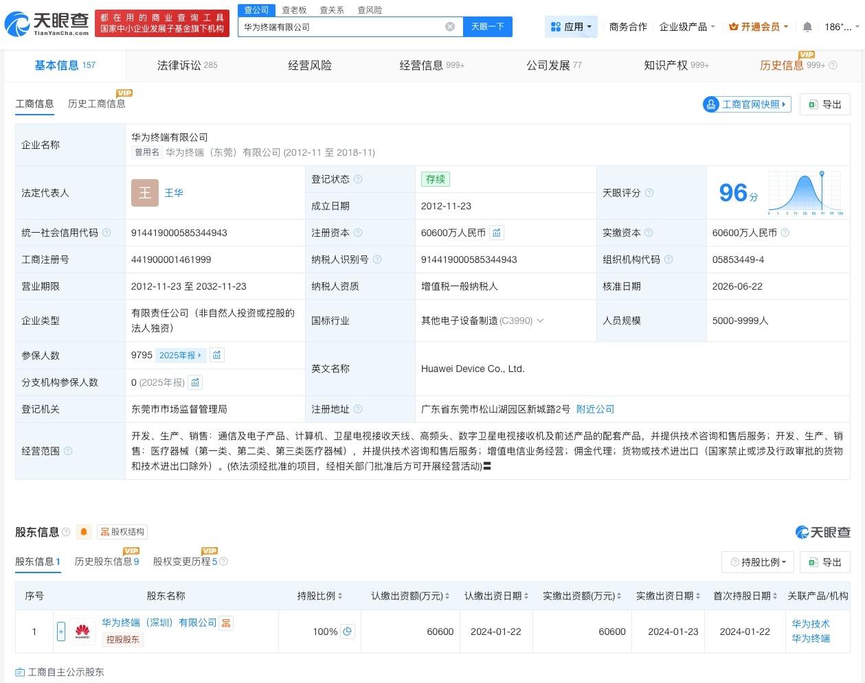 华为终端公司变更法定代表人
华为终端公司变更高管
天眼查App显示，近日，华为终