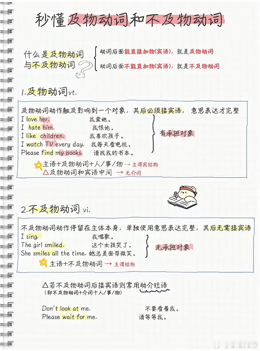 秒懂及物动词和不及物动词 