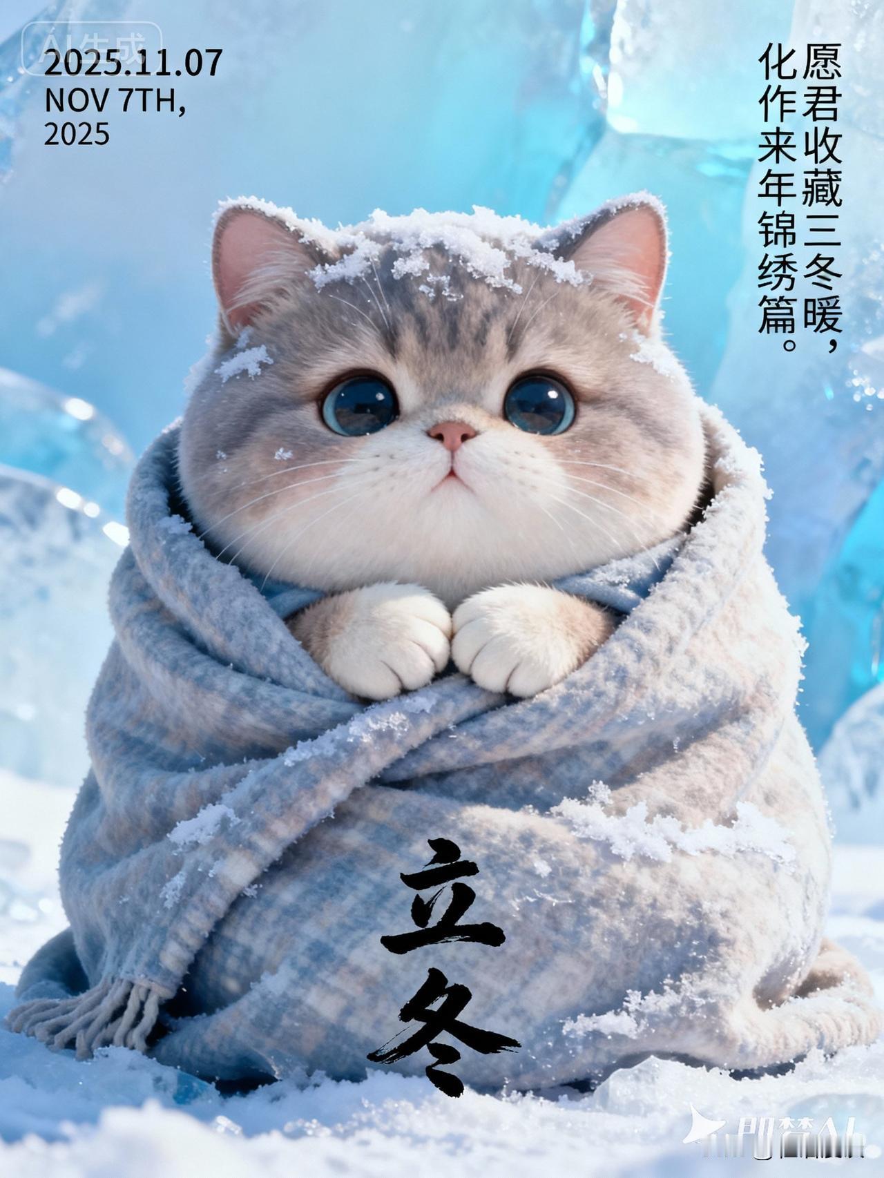 🍃
立冬啦，
求个上上签 ，
希望这个冬天 ，爱与好运同在！

既然生活注定五