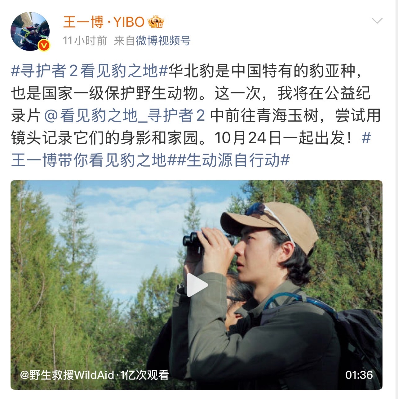 恭喜王一博！预告片播放量破1亿 [打call][打call][打call]​​​
