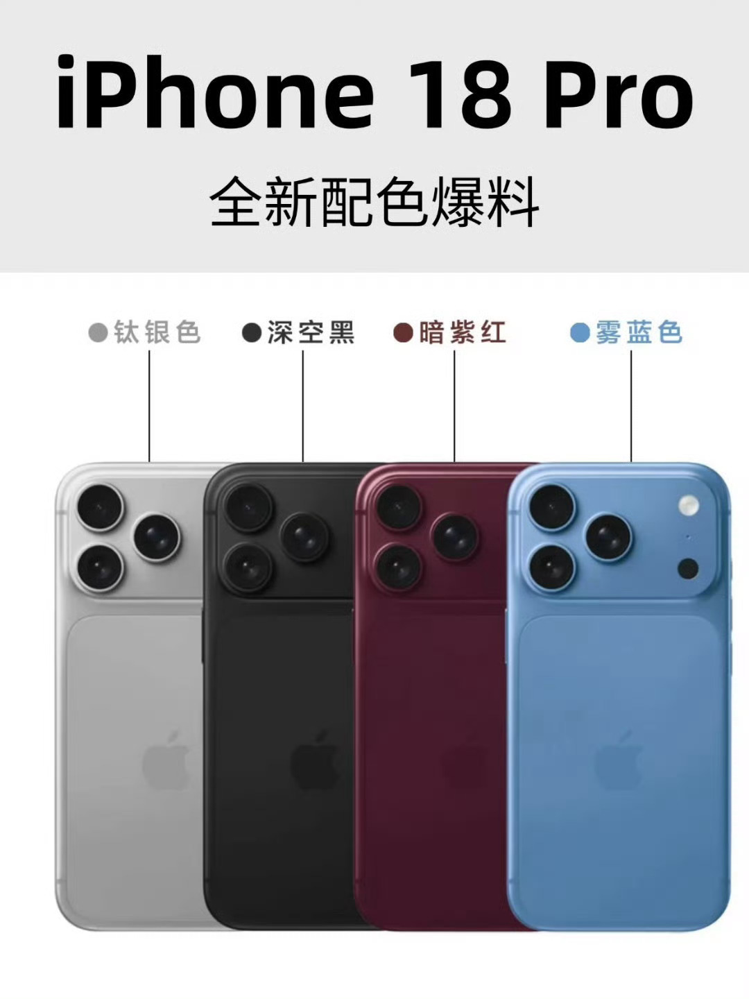 iPhone18ProMax银灰色为啥我感觉这四款配色，都不好看是我审美有问题了
