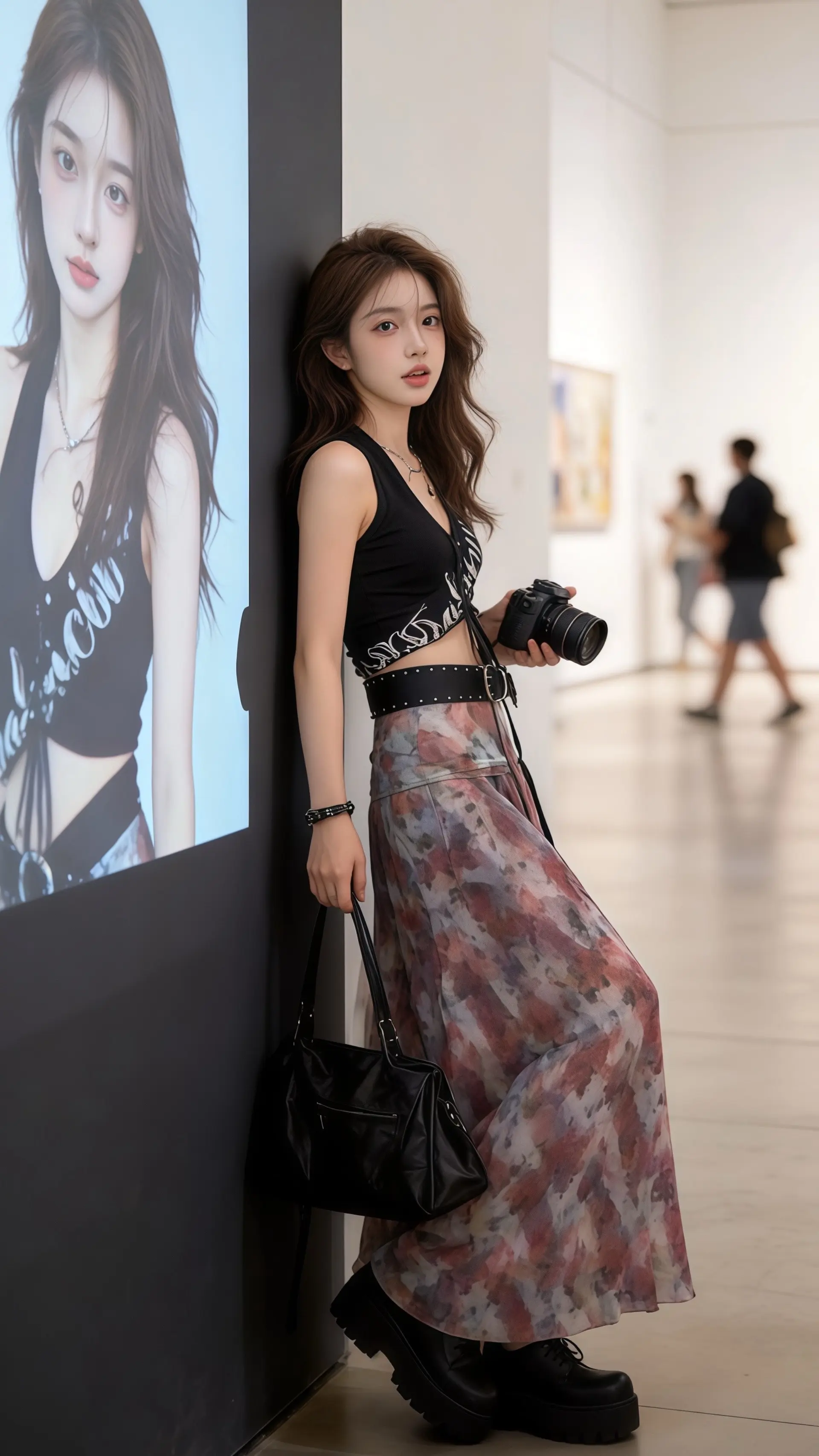 被易梦玲的中式美征服了法式鱼骨裙自带白月光滤镜姚安娜淡蓝色流光长裙造型...