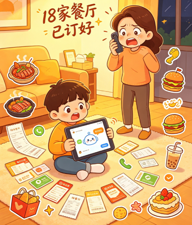 熊孩子和美团AI聊天订了18家餐厅看到这个热搜的时候我正坐在工位上，先是笑了三秒