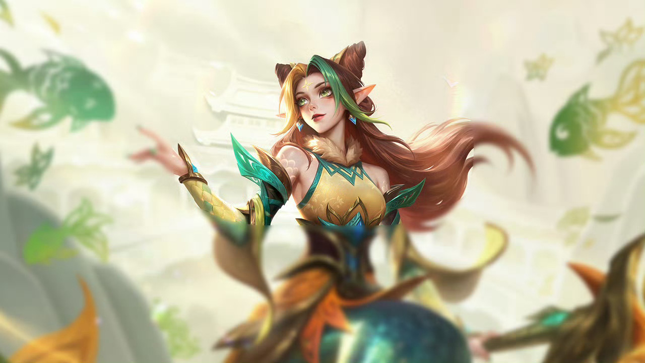 LOL新的臻彩皮肤 剪纸仙灵 娜美（选人界面，待编辑，居然这次只有一款）英雄联盟