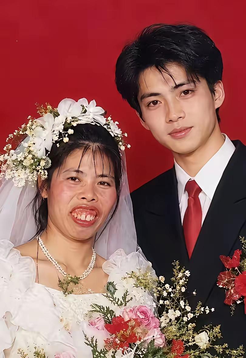农村老辈常说，好汉没好妻，赖汉娶个花滴滴。相貌不相称的婚姻向来不少见。女方生得周