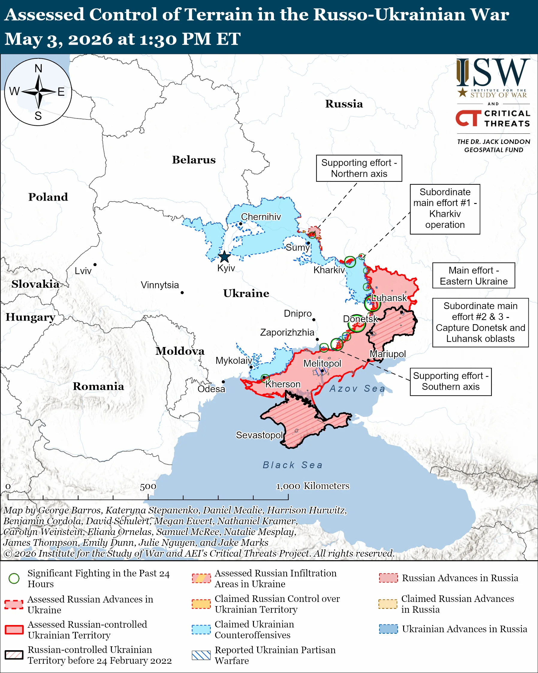ISW数据：2026.01-02月，乌军收复430km²土地。2026.03月，