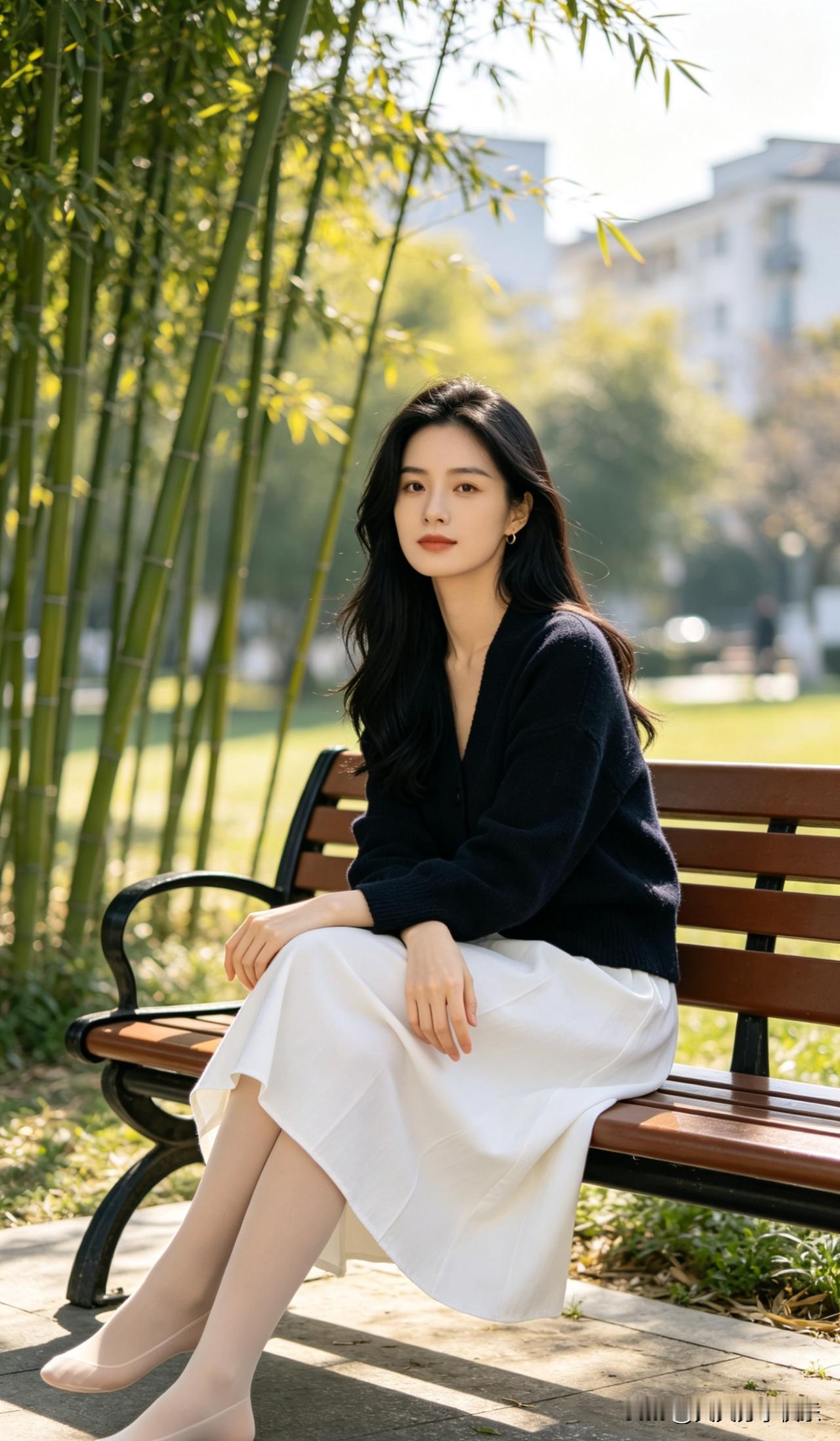 ai宝妈在长凳上休息。宝妈太可爱了。ai宝妈 宝妈 宝妈ai ai居家美女 AI