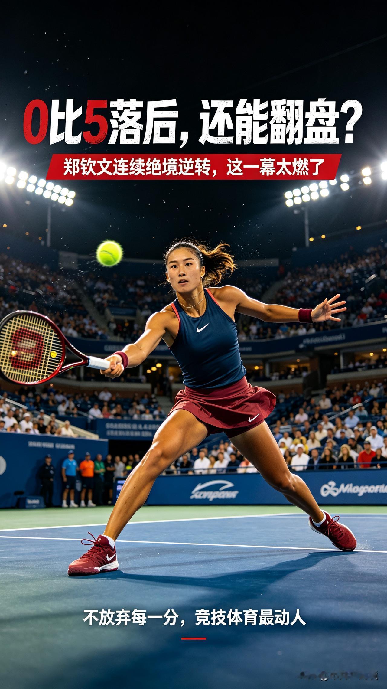 连续两场0‑5绝境翻盘！郑钦文赛后一番话，为什么全网被圈粉？
 
大满贯赛场，0