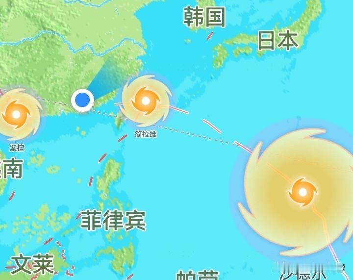 今年的天气与往年比又有所不同，往年海上三台共舞的现象一般一年才出现一次，但今年不