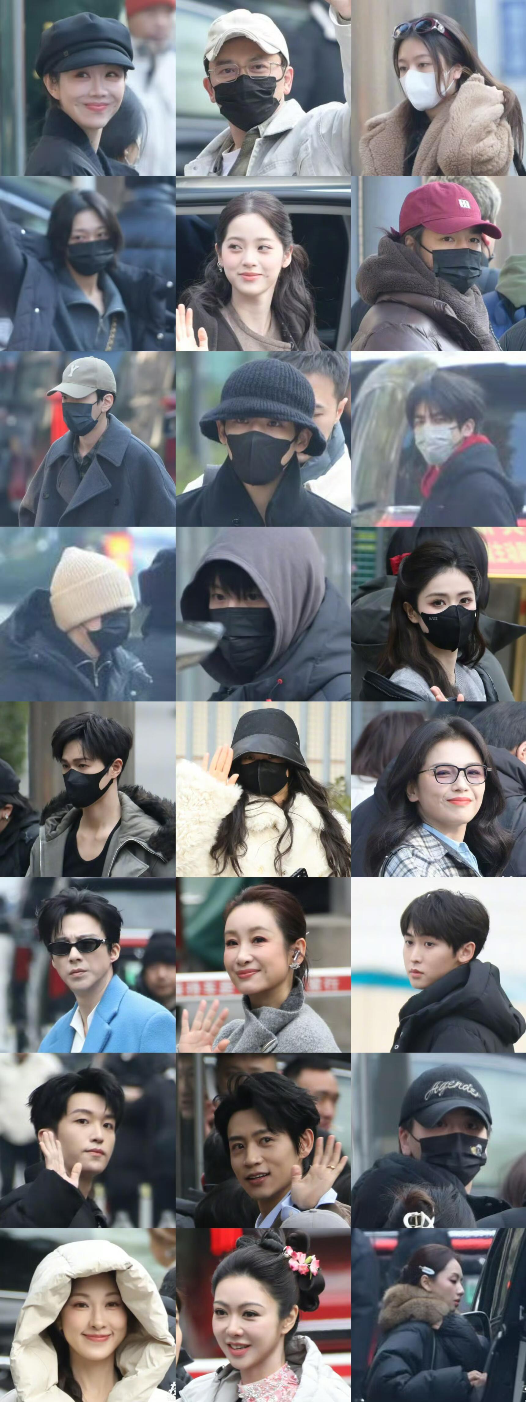 亮相马年春晚第二次联排的明星范丞丞、胡先煦、王安宇、毕雯珺、姜妍、白鹿、李昀锐、