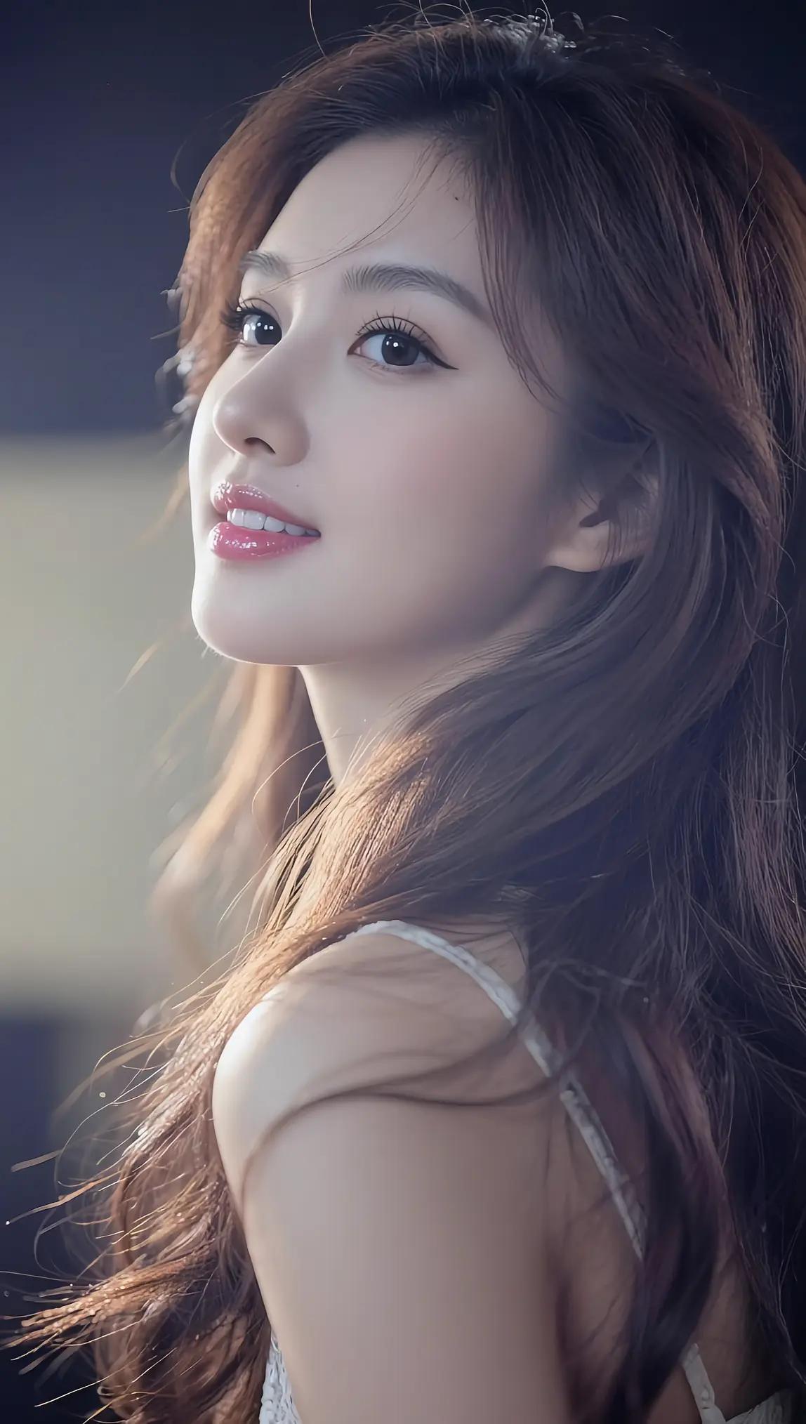 温柔甜美的少女，微笑中散发着迷人的魅力。